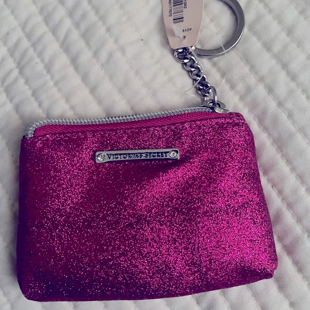 VICTORIA SECRET NEW Glittered pink coin purse